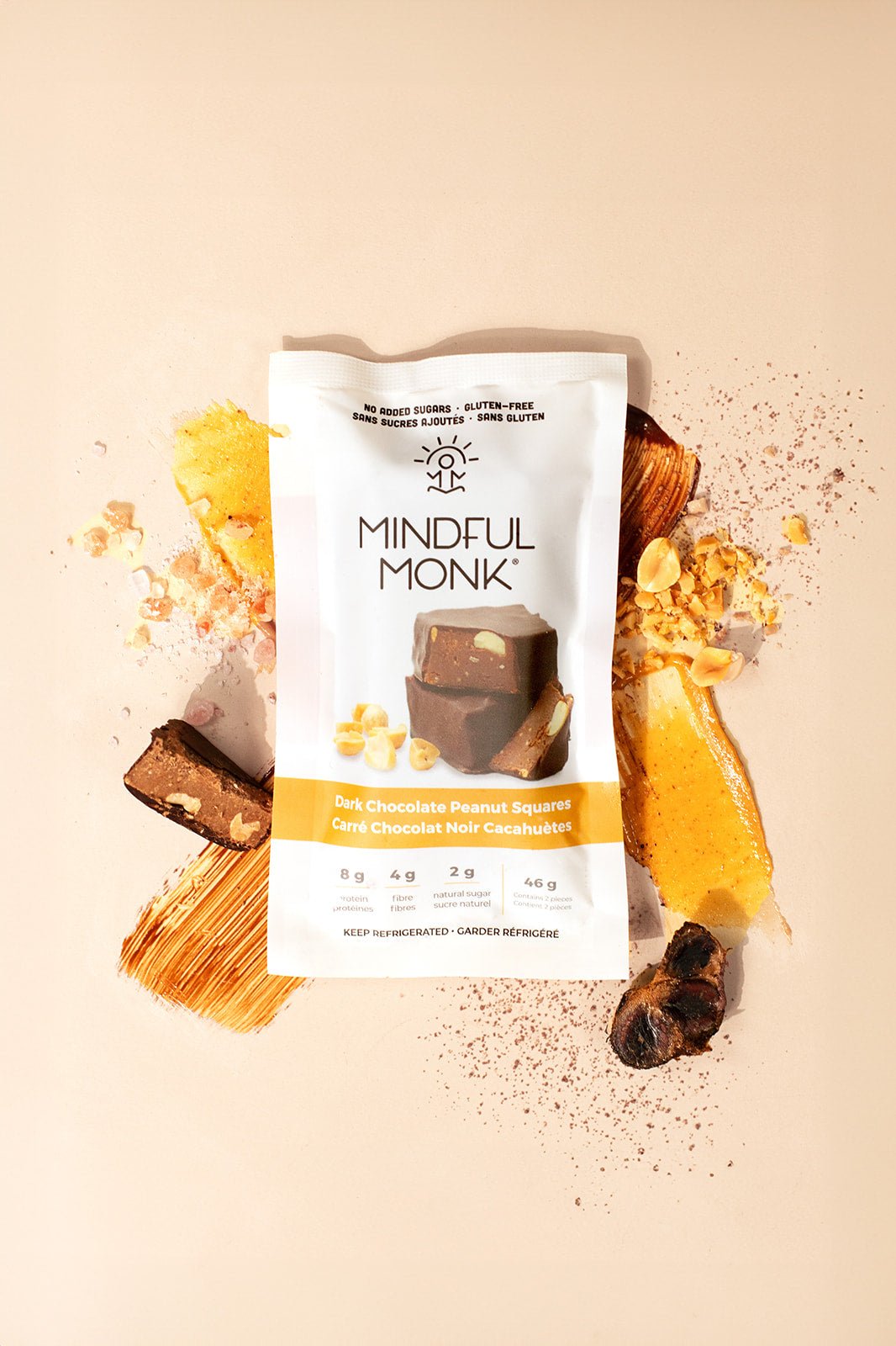 Dark Chocolate Peanut Squares - Mindful Monk