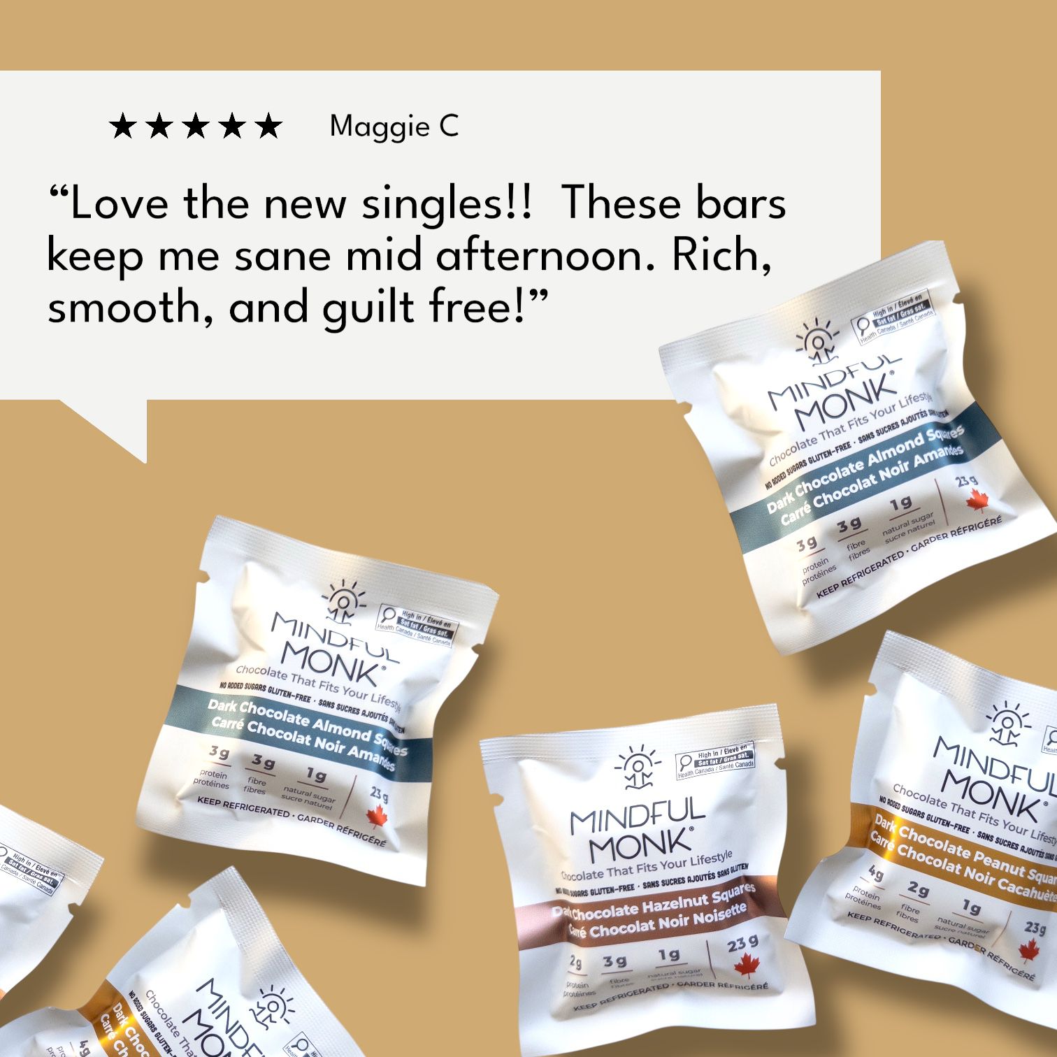 Monk Fruit | Dark Chocolate Squares | Mindful Monk