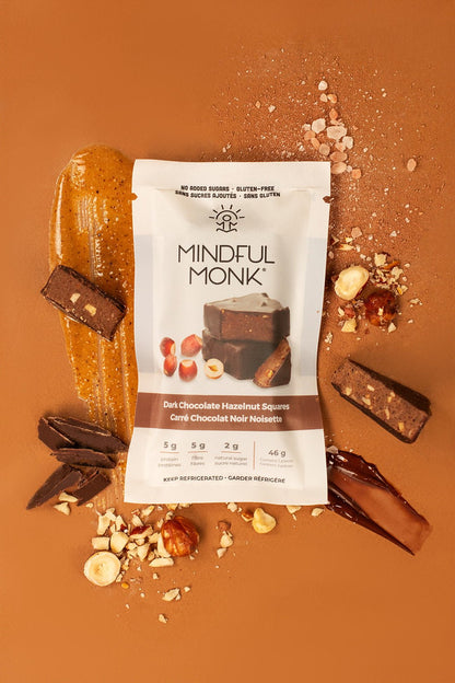 Dark Chocolate Hazelnut Squares - Mindful Monk
