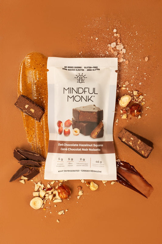 Dark Chocolate Hazelnut Squares - Mindful Monk