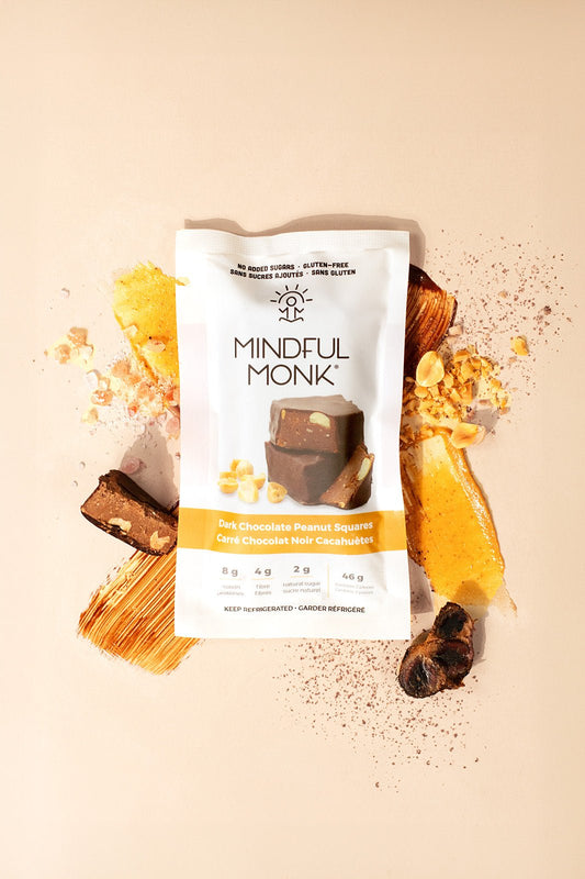 Dark Chocolate Peanut Squares - Mindful Monk