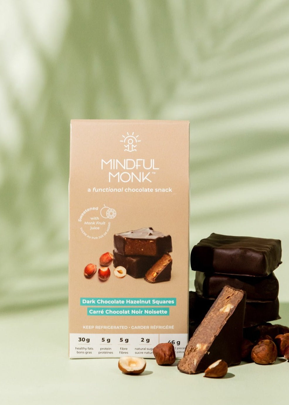 Dark Chocolate Hazelnut Squares sweetened with Monk Fruit – Multi-Pack - Mindful Monk
